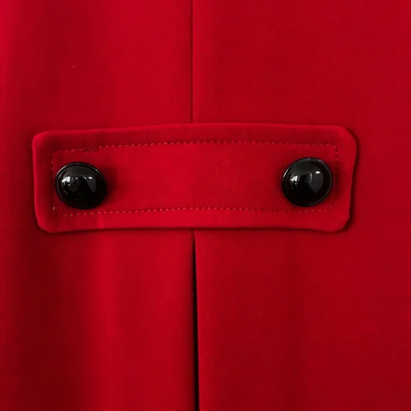 Worthington Red Pea Coat with Black Buttons - Picture 4 of 11